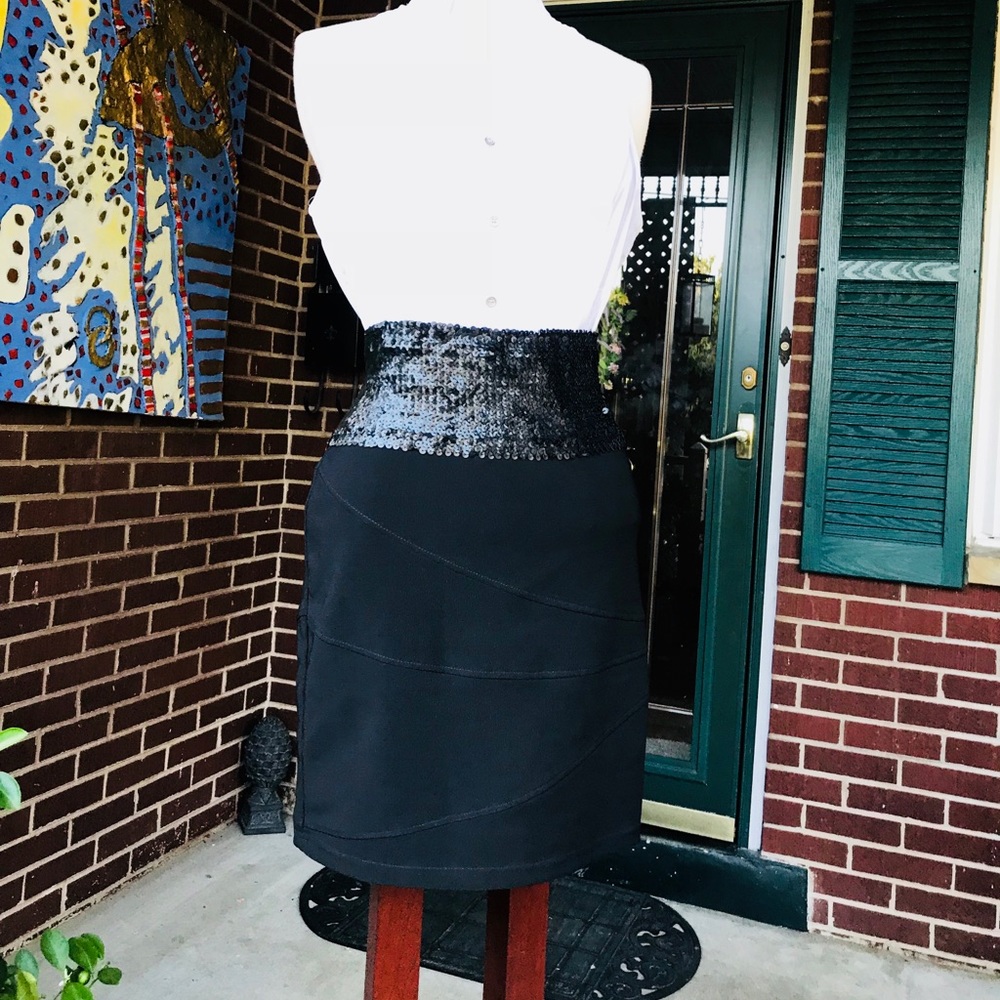 Forever21 Black Hip Hugging Skirt with Sequins
